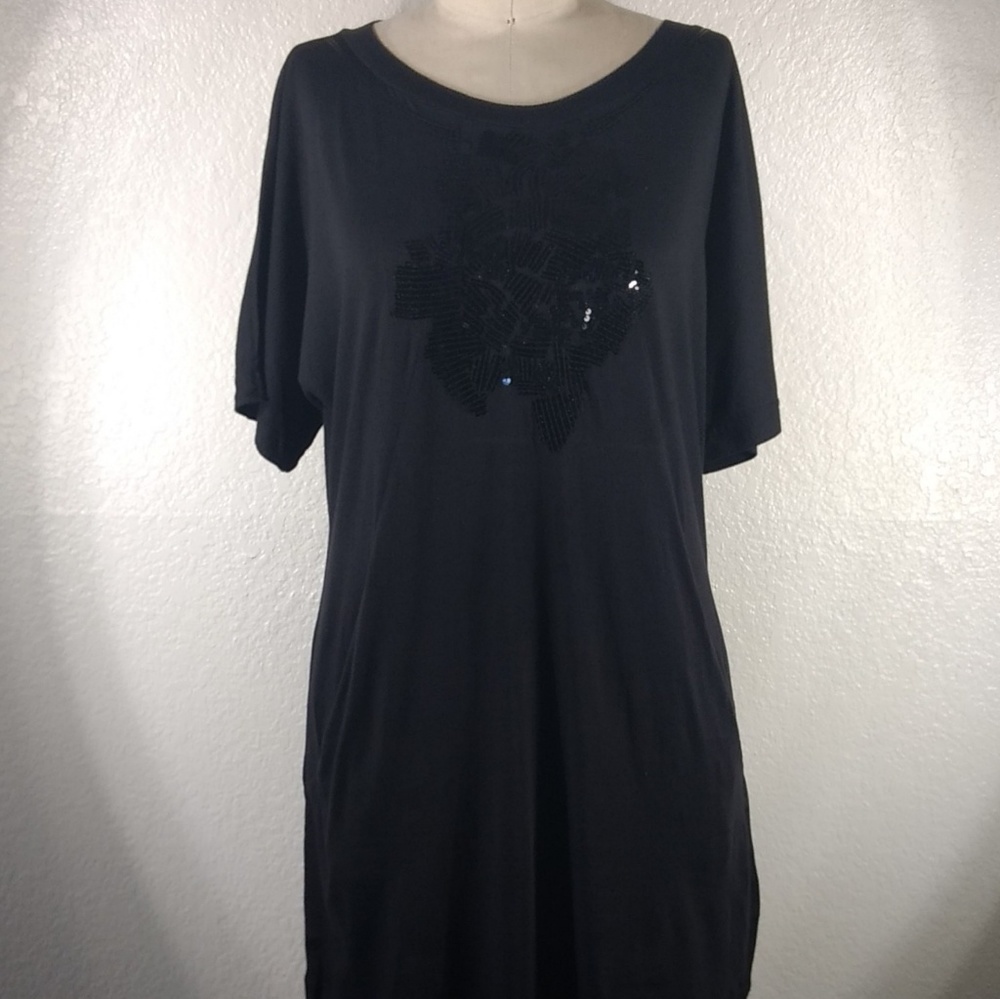 NWT Vintage Johnny Was 2Ten Sequined Tee Sz M